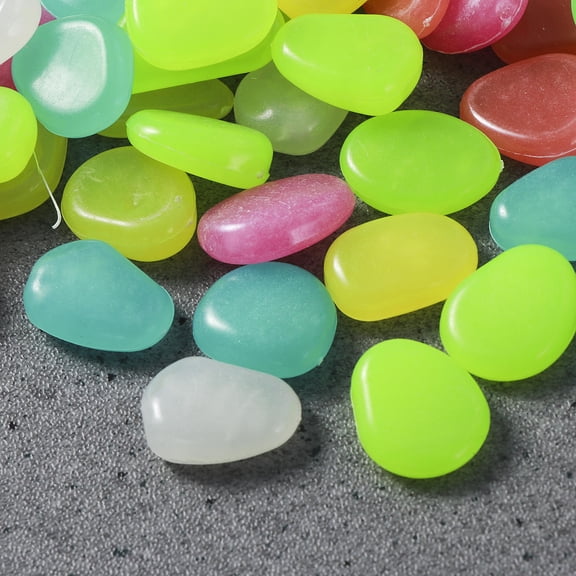 IMIKEYA 100pcs Aquarium Decorations Rock Luminous Cobblestones for Outdoor Gardens Use