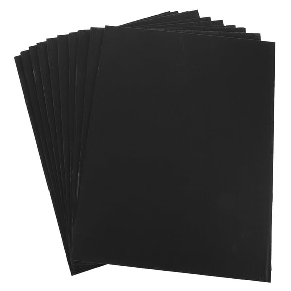 IMIKEYA 10PCS Plastic Corrugated Sheets Black Poster Board For Students and Indoor Use