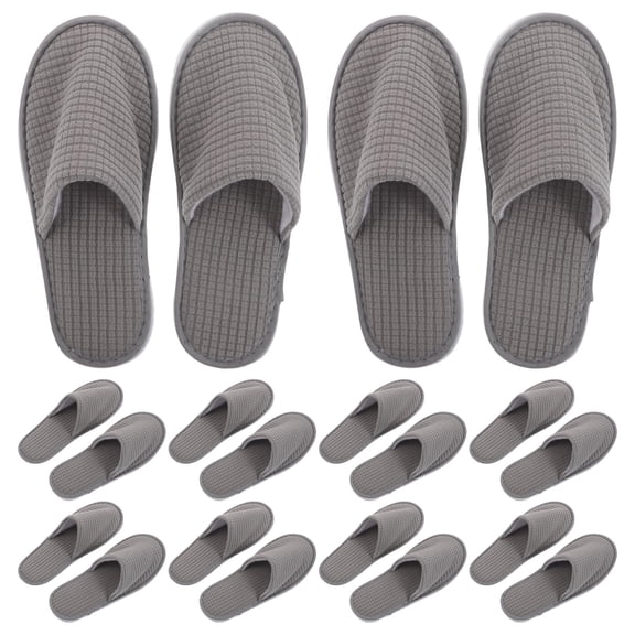 IMIKEYA Grey Fleece Indoor Slippers Eva Sole for Hotel Stays Reusable Antislip