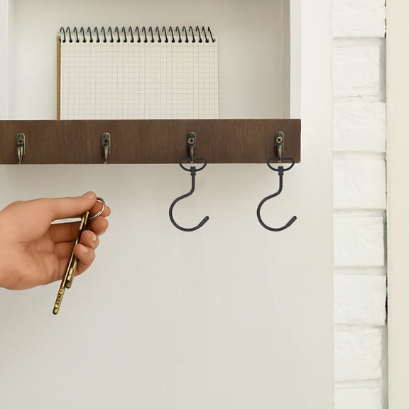 IMIKEYA 10Pcs Black Metal Rotating Hooks Multi Functional Under Cabinet Hanging Support