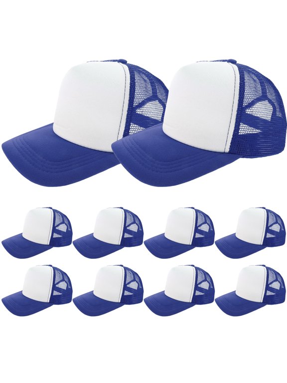 10-Pack Sublimation Blank Mesh Caps for Heat Transfer, Custom Outdoor Hats for Men and Women