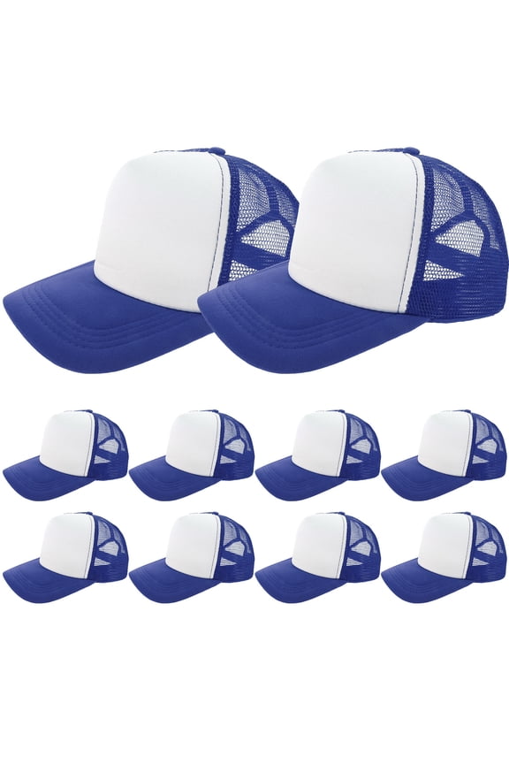 10-Pack Sublimation Blank Mesh Caps for Heat Transfer, Custom Outdoor Hats for Men and Women