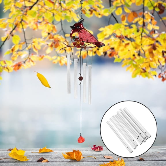 IMIKEYA 10Pcs Plated Silver Aluminum Wind Chime Tubes Hollow with Thickened Pipe for Crisp Sound DIY Use