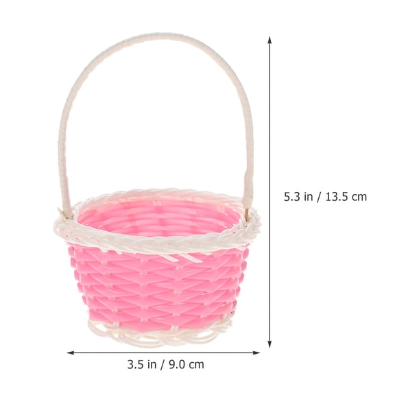 IMIKEYA 10pcs Mini Basket Favor Pink Plastic Container Woven Design for Easter