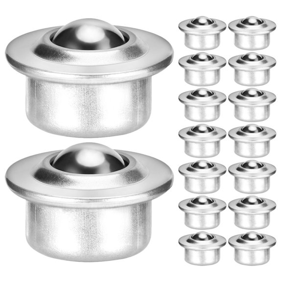 IMIKEYA 16Pcs Carbon Steel Roller Bearings for Furniture with Precision Machined Plated Silver Ball Casters