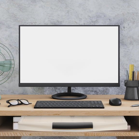IMIKEYA 1Pc Beige Under Desk Keyboard Tray with Quiet Slide Out Feature for Office Desk