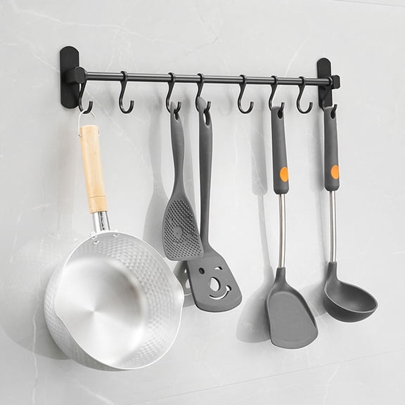 IMIKEYA 1Pc Black Kitchen Storage Hook Sturdy Wall-Mounted Rack for Safe Hanging and Storage