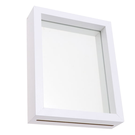 IMIKEYA 1Pc Clear Glass Photo Display Frame White Mdf Material for Wall and Table