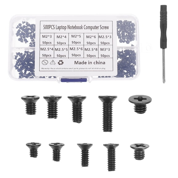 IMIKEYA 1Set Black Countersunk Bolts for Computer Parts Rustproof Laptop Screw Kit