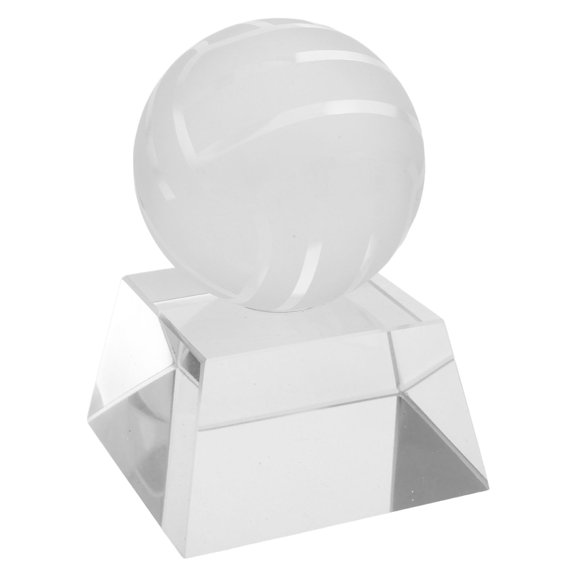 IMIKEYA 1Set Crystal Sports Trophy for Volleyball Competition with Stable Base and Elegant Transparent Finish