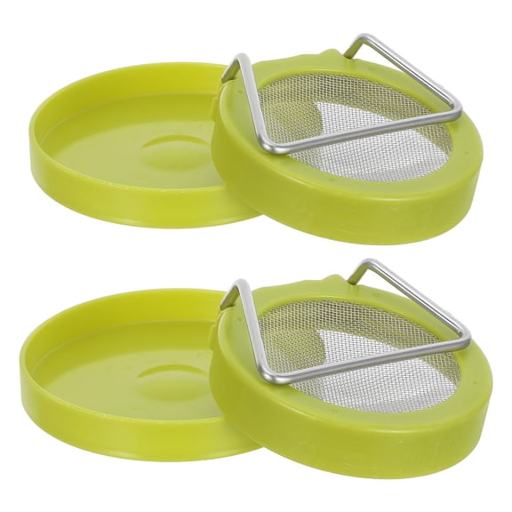 IMIKEYA Plastic Jar Lids Set with Mesh Covers and Drip Tray for Sprouting Seeds and Home Gardening