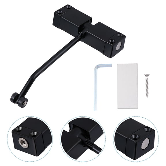 IMIKEYA 1Set Safety Spring Door Closer Black for Screen Door with Adjustable Force and Quiet Operation