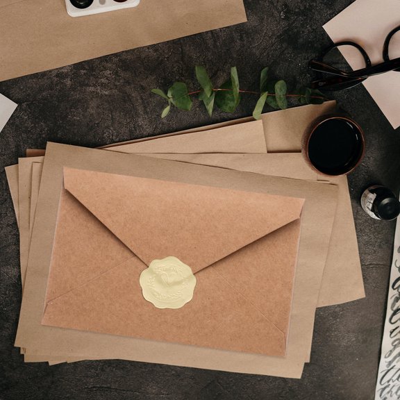 IMIKEYA 1Set Strong Brown Paper Invitation Envelopes for Greeting Cards Elegant Foldable Design