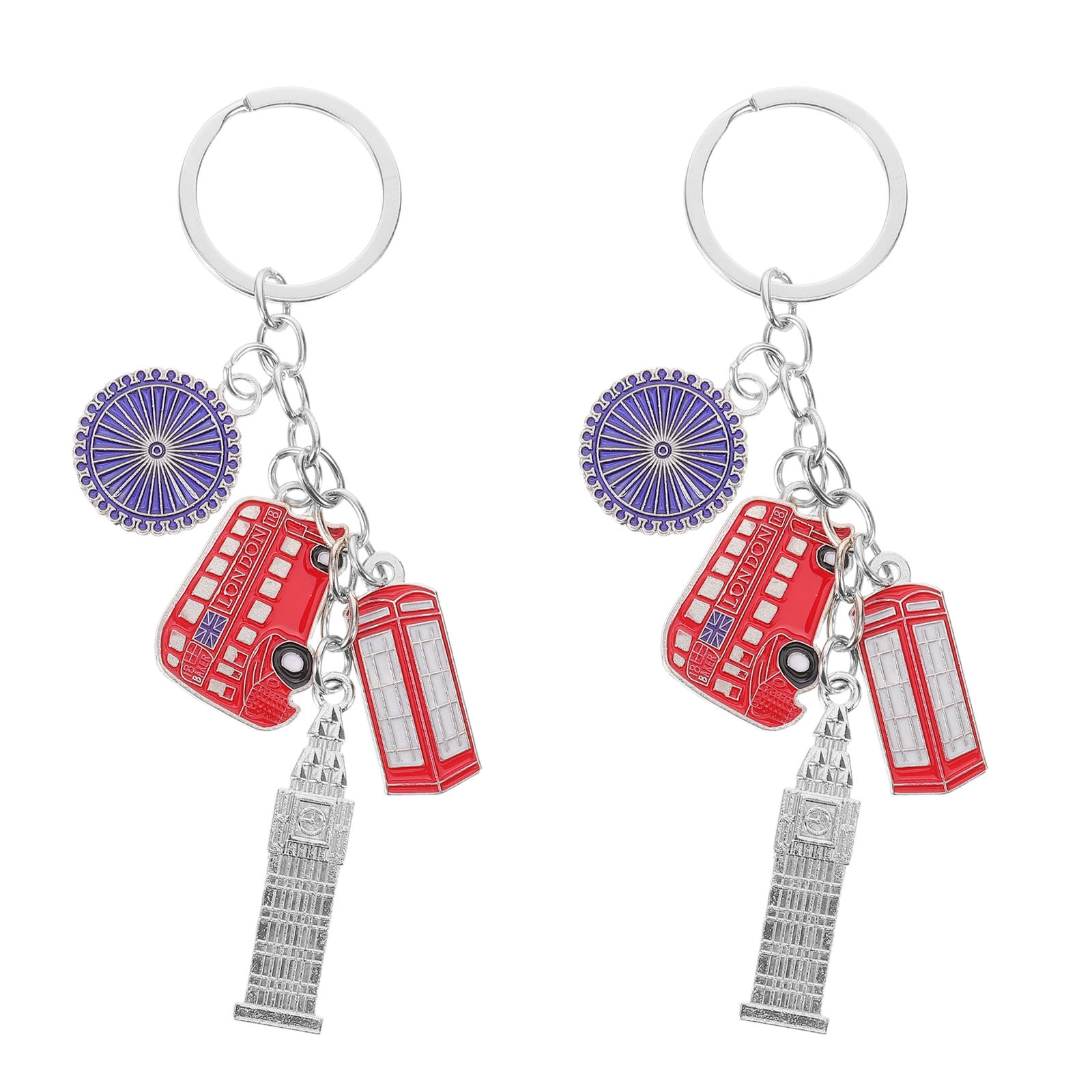 IMIKEYA 2-Pack London Travel Souvenir Keychains with British Iconic ...