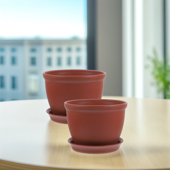 IMIKEYA 2 Sets Flower Pots for Succulents Red Plastic Planters for Household Indoor Use