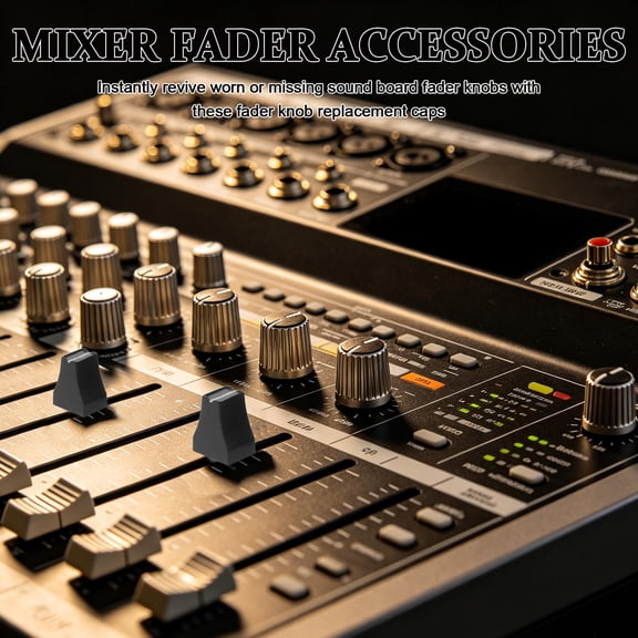 IMIKEYA 20Pcs Plastic Mixer Slider Fader Knobs Black Caps for Sound Console Control