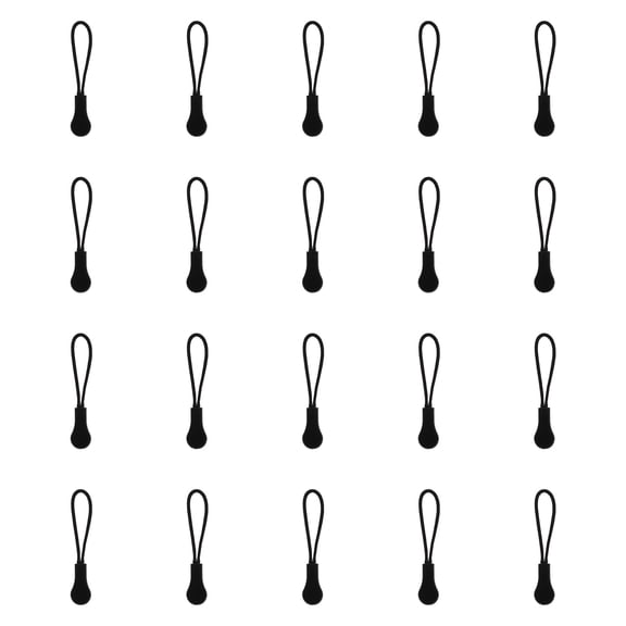 IMIKEYA 20Pcs Portable Zipper Rope Replacement Heads for Backpacks Bags Made of Durable PU Tpu Material Black