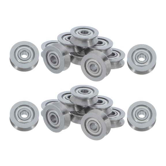 IMIKEYA 20Pcs Small V Groove Pulley Bearing Roller Carbon Steel for Precision Linear Rail Systems