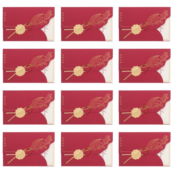IMIKEYA 20Pcs Wedding Party Invitation Cards Dark Red Ribbon Invitations for Engagement Or Bridal Shower