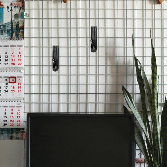IMIKEYA 24Pcs Black Plastic Grid Shelf Display Hooks for Versatile Home Organization