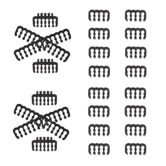 IMIKEYA 24Pcs Pc Cable Management Comb Kit Black Wire Organizer for Power Cords and Extensions