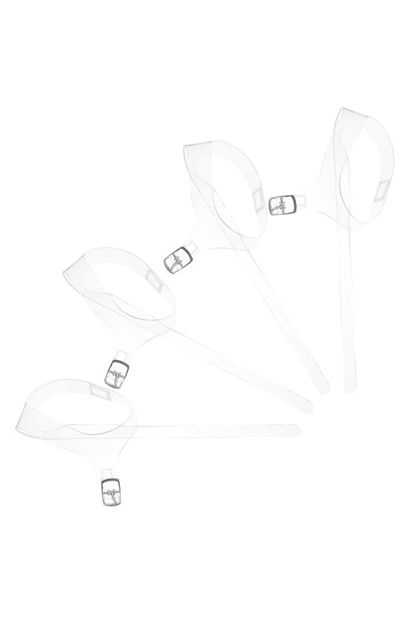 2Pairs High Heel Shoe Lace Straps in White with Detachable Adjustable Buckle