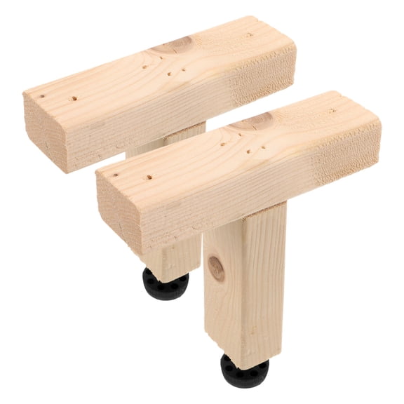 IMIKEYA 2Pcs Adjustable Wooden Bed Support Legs with Strong Reinforcement for Bed Frames and Furniture