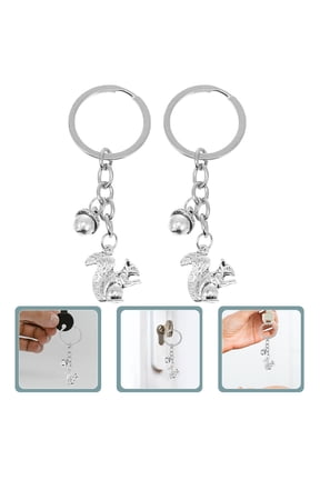 2-Pack Squirrel and Pine Cone Keychain Set, Multipurpose Bag Charm and Key Accessory