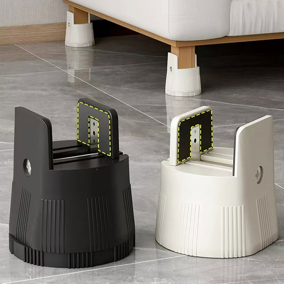 IMIKEYA 2Pcs Black Adjustable Furniture Risers with Non Slip Foot Pads for Bed Frame Chair Sofa