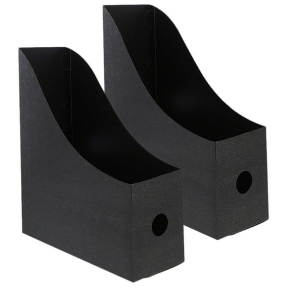 IMIKEYA 2Pcs Black File Holder and Book Bin for Classroom Library Office Desktop Storage Solution