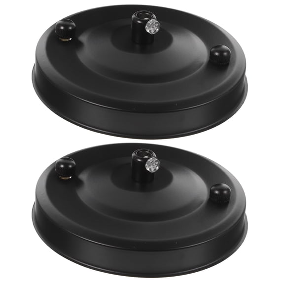 IMIKEYA 2Pcs Ceiling Cover Plate for Light Fixture Mount Decorative Hanger Metal Black Home Decoration