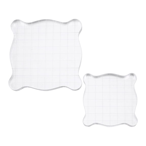 IMIKEYA Transparent Stamping Blocks 2-Pack Professional Nail Art Tools with Safe Grip for Precise Design