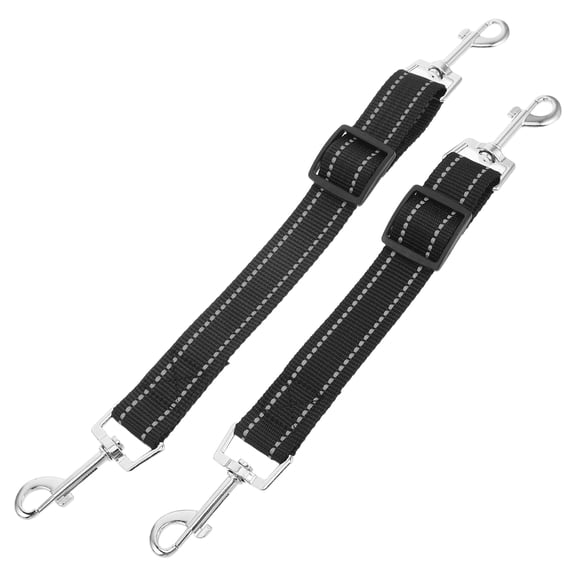 IMIKEYA 2Pcs Double Ended Dog Collar Connector with Matte Finish Nylon Strap for Secure Walking