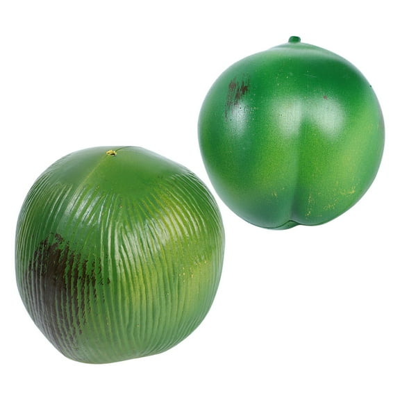 IMIKEYA 2Pcs Lifelike Plastic Green Coconuts Ornament Versatile Simulation Fruit Decor Prop