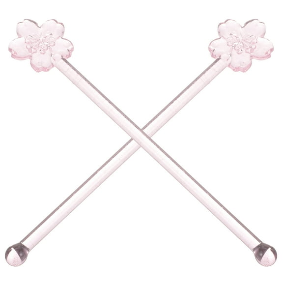 IMIKEYA 2Pcs Pink Glass Stirring Sticks for Home Use Lightweight Mixing Rods for Cocktails and Drinks