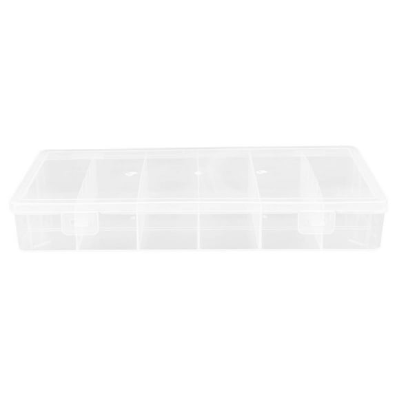 IMIKEYA 2Pcs Plastic Dividing Organizer Box with Vertical Compartments for Hardware and Bead Storage