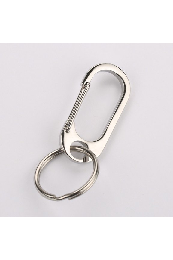 2Pcs Practical Silver Waist Keychain Holder Durable Key Ring for Car and Room Keys