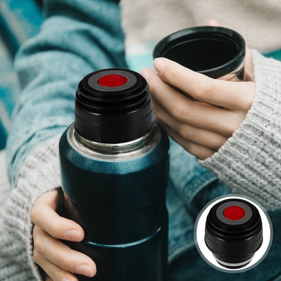 IMIKEYA 2Pcs Replacement Black Vacuum Flask Cap with Switch for Insulated Bottles