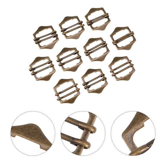 IMIKEYA 30 Pieces Adjustable Brass Vest Buckle Sliders for Waistcoat Straps Metal Belt Clips Hardware