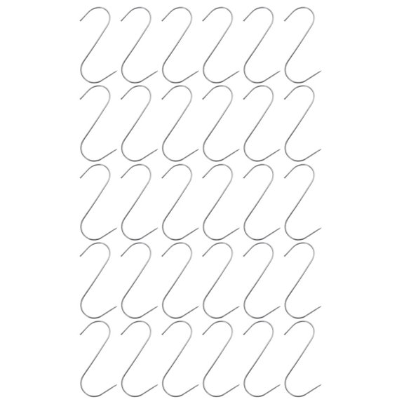 IMIKEYA Imikeya Practical Stainless Steel S Hooks for Holding and Meat Hanging 30Pcs