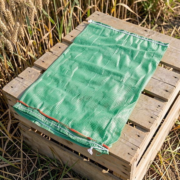 IMIKEYA Green Mesh Produce Sack Enhanced Breathability Drawstring for Farm Crops 30Pcs