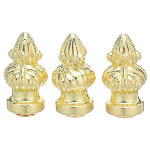 IMIKEYA 3Pcs Durable Brass Lamp Shade Finial Topper with Screw on Cap for Home Lighting