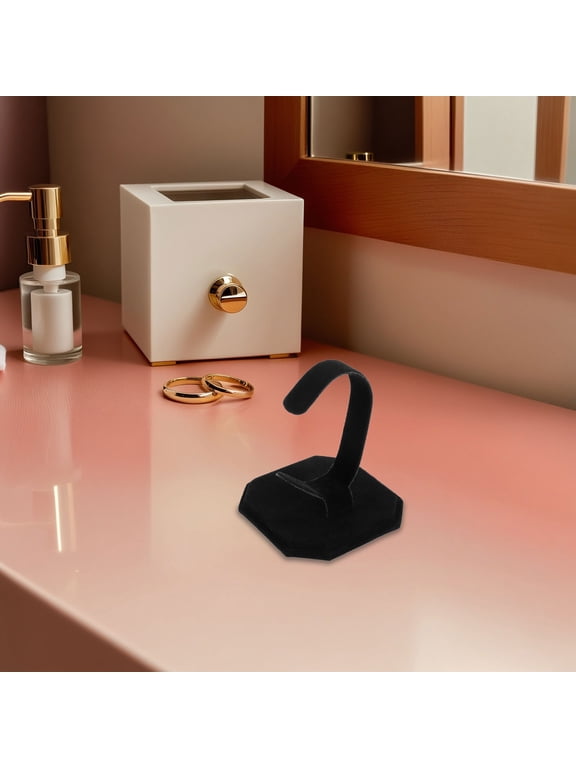 Black Velvet Watch Holder Stand and Bracelet Display for Desk 3 Pieces