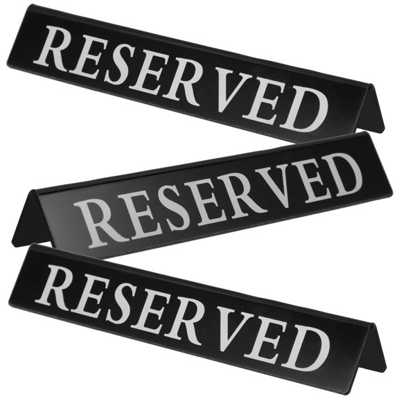 IMIKEYA 3Pcs Multipurpose Black Acrylic Reserved Table Cards for Banquets and Conferences
