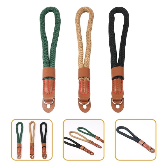 IMIKEYA 3pcs Camera Rope Strap Lanyard for Camera Nylon Black Comfortable Carrying Travel