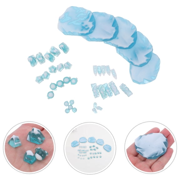 IMIKEYA 40Pcs Resin Ice Chunk Set for Micro Landscape Diorama Snow Scene and Arctic Model Train Scenery