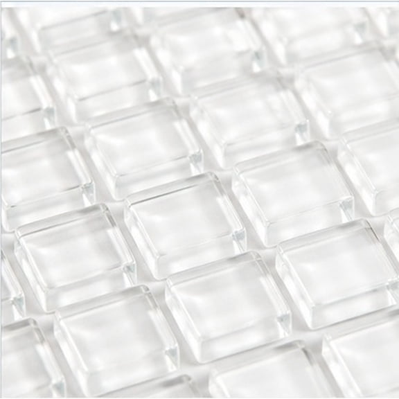 IMIKEYA 450Pcs Clear Glass Mosaic Tiles for DIY Art Projects Transparent Square Tiles for Walls