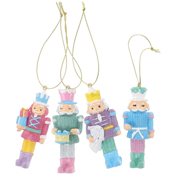 IMIKEYA 4Pcs Assorted Color Nutcracker Pendant for Christmas Tree Hanging Decoration