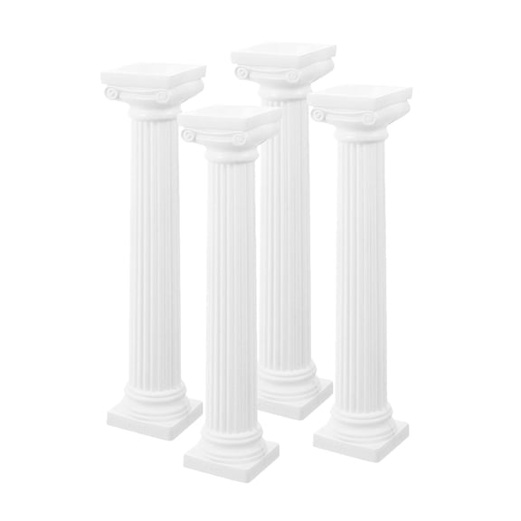 IMIKEYA 4Pcs Durable White Roman Pillars Decorative Columns for DIY Crafts and Outdoor Decoration