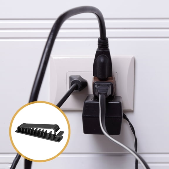 IMIKEYA 4Pcs Headphone Cord Organizer Black Cable Clip with Two Level Adjustment for Stable Wires